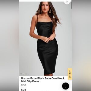 Lulus Black Satin Midi Dress